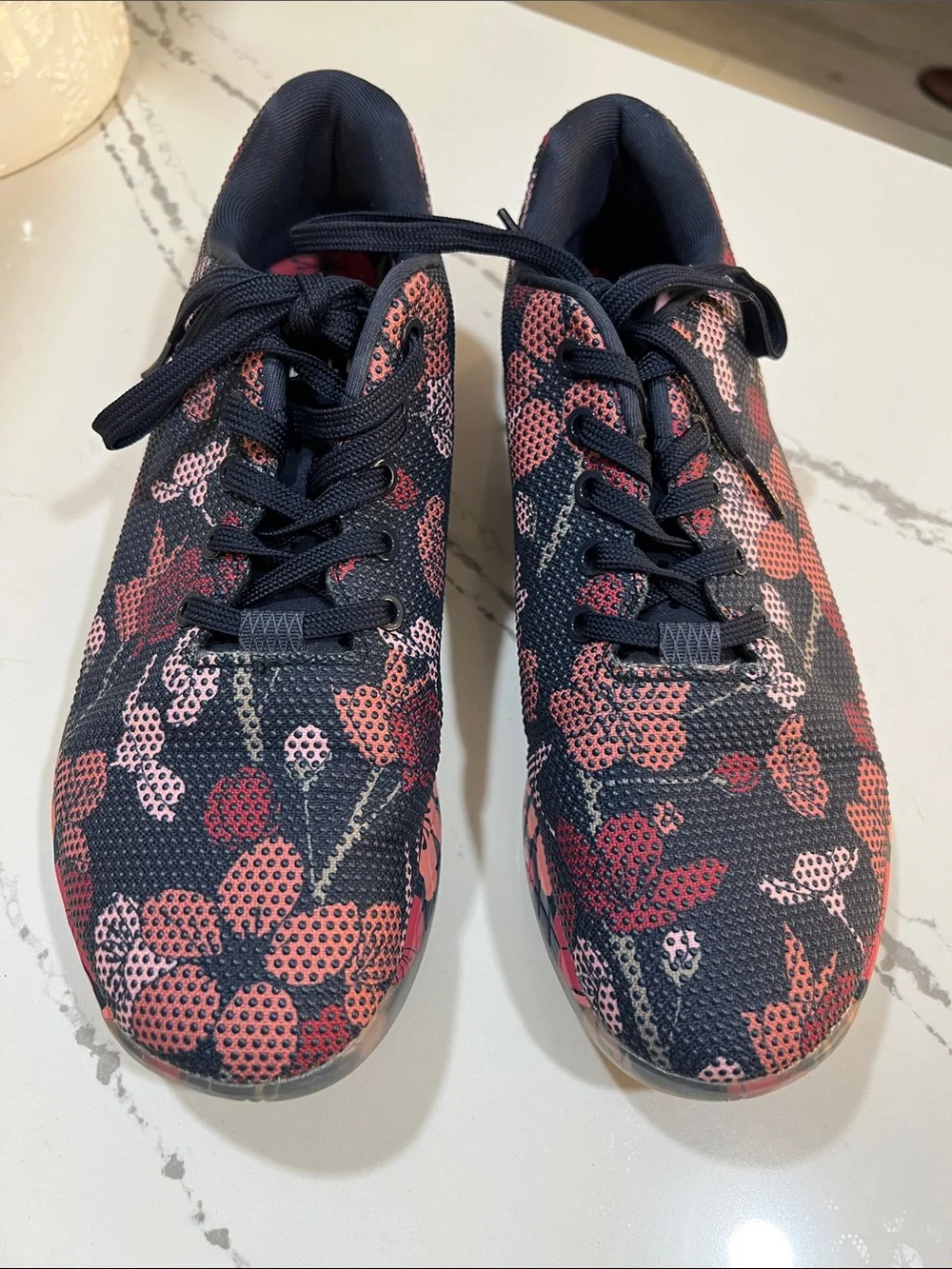 NOBULL Women’s Navy Athletic Sneakers with Coral and Pink Floral Print size W11